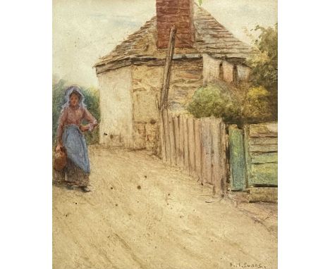 Frederick McNamara EVANS (1859-1929) Woman with a pitcherWatercolourSigned26 x 22.5cmCondition report: This along with severa