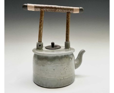 Roger MICHELL (1947-2018)A celadon glazed teapotImpressed makers mark to base, signed in pen and dated 2014Height 25.5cm (inc