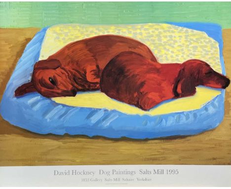 David HOCKNEY (1937)Dog Paintings at Salts Mill 1853 Gallery, 1995Exhibition poster53 x 65cm