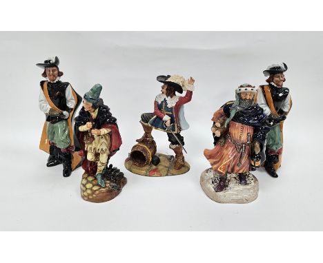 Four Royal Doulton ceramic figures including Pied Piper HN2102, Wenceslas HN2118, two Cavalier HN2716 together with a Royal D