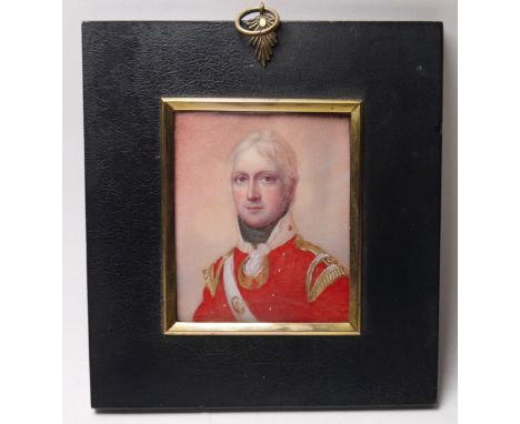 19th century miniature portrait on ivory of Sir Walter Stirling, 1st Baronet&nbsp;(Major commandant of the Somerset Place Vol