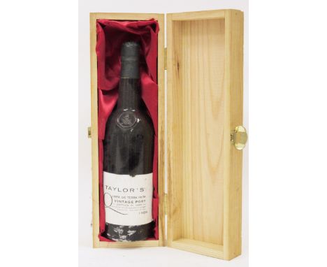 Bottle of Taylors Quinta de Terra Feita 1986 vintage port in wooden case&nbsp;