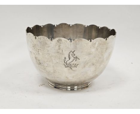 Irish silver bowl, Dublin 1966 with Sheffield import marks, Royal Irish Silver Ltd (with the sword of light marks celebrating