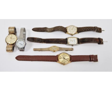 Gent's Rotary rolled gold wristwatch&nbsp;with engine-turned and expanding strap, a ladies rolled gold Rotary wristwatch&nbsp