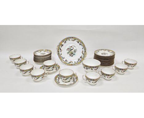Early 20th century Mintons ceramic part tea service decorated in the 'Sinclair' pattern, comprising ten cups, twelve saucers 