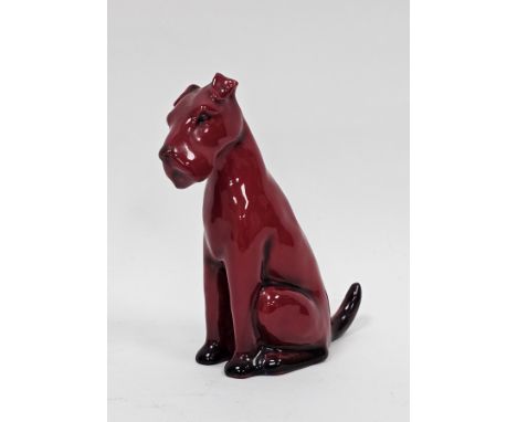 Royal Doulton flambe seated model of a fox terrier, 13cm highCondition ReportIn good order overall, some absolute minute glaz