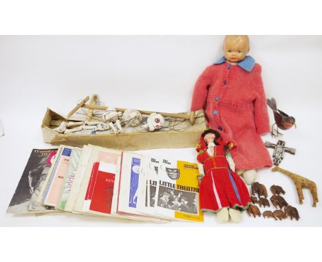 Mixed lot of toys and collectables including skeleton Pelham Puppet (with partial box), collection of 1930's to 1960's theatr