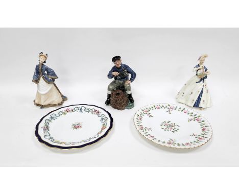 Royal Doulton The Lobster Man HN2317 figure together with two Royal Worcester figurines&nbsp;being Winter Morn and Summers Da