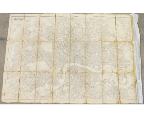 Victorian ' Post Office Directory ' folded map of London dated 1895, scale 4" to 1 mile, 74cm x 105cm