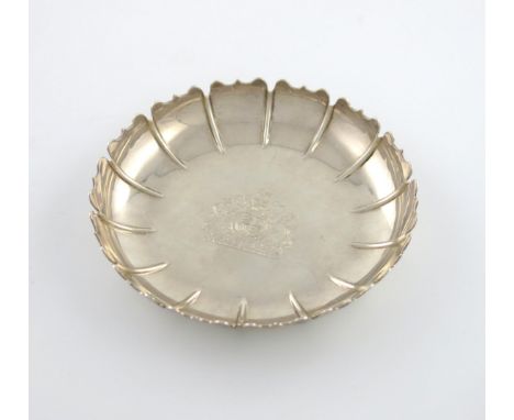 A modern Britannia standard silver commemorative strawberry dish, by W.E.V, London 2002, fluted circular form, the centre eng