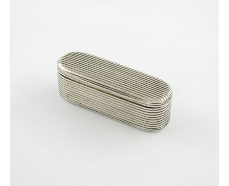 A George IV silver snuff box, by John Linnit & William Atkinson, London 1813, oblong form, with reeded decoration and gilt in