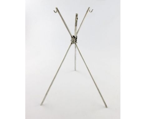 A Victorian silver fruit stand, by Samuel Whitford, London 1867, tripod form, with three shield cartouches, crested, with thr