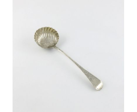 A George III silver Old English pattern soup ladle, by William Bateman, London 1819, the handle with foliate scroll decoratio