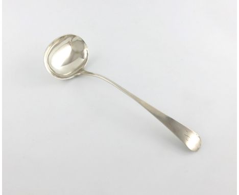 An early-19th century Scottish provincial silver old English pattern soup ladle, by Charles Fowler, circa 1800, the terminal 