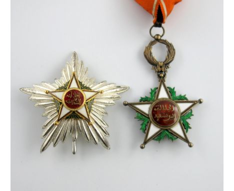 Morocco, Order of Ouissam Alaouite Cherifien, Commander's Breast Star and badge, silver and enamel, 76mm and 56mm. (2) Very f