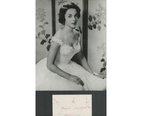 Dana Wynter signature piece featuring a 10x8 black and white photograph and as signed white card. Dana Wynter (born Dagmar Wi
