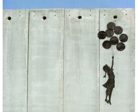 BANKSY (d’après)  – Flying Balloon Girl.High Quality Giclee 190 gsm Print Ltd Edition Run. Size B3 56 x 38 cms. Arches paper 