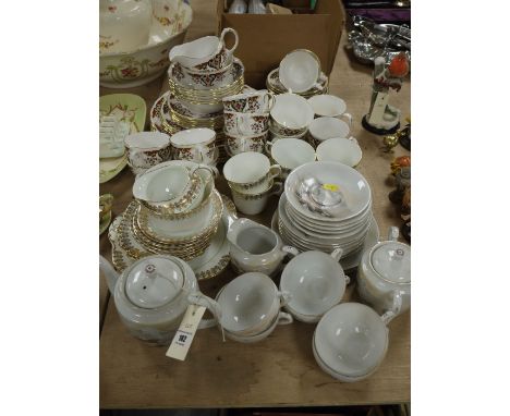 A Japanese tea service; two bone china tea services; together with other china.