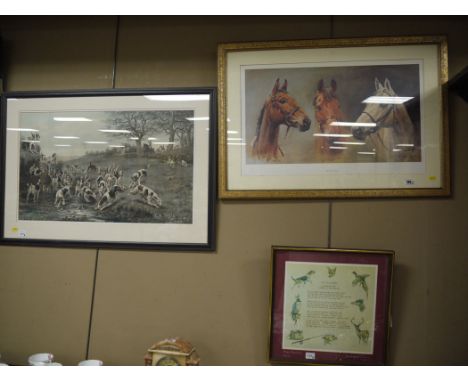 A limited edition colour print - "We Three Kings: Arkle, Red Rum and Desert Orchid", after S. L. Crawford; a limited edition 