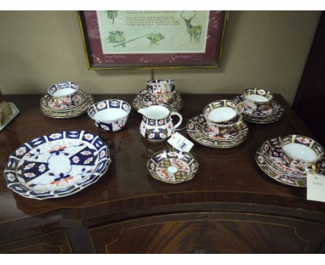 A Royal Crown Derby 'Imari' pattern part tea service.