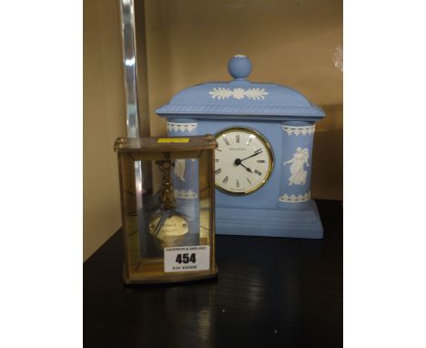A Kaiser mantel clock; together with a Wedgwood Jasper ware mantel clock.