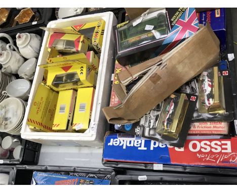 A collection of boxed model cars and toys, to include two Matchbox Phonehouses, two E&amp;J Collectables locomotives, a Solid