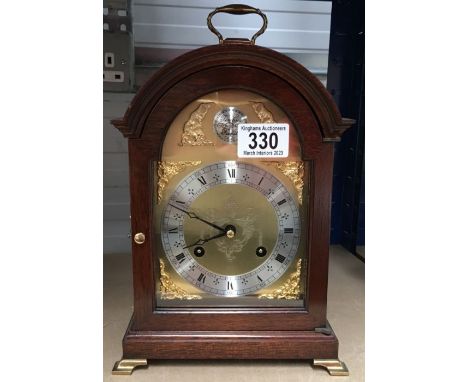 A mahogany cased bracket clock, German striking movement, signed Walt, 28cm high