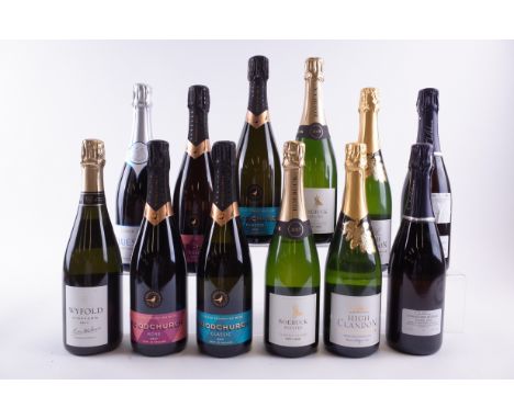 12 BOTTLES ENGLISH SPARKLING WINEWyfold Vineyard Brut 2017; Bluestone Limited Release Classic Cuvée; Woodchurch 2 x Rosé Brut