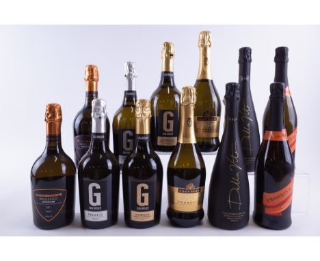 12 BOTTLES PROSECCOLidl Great Britain 2 x Extra Dry 2022 and 2 x Allini Extra Dry 2022; Casa Gheller 2 x Brut NV and 2 x Extr