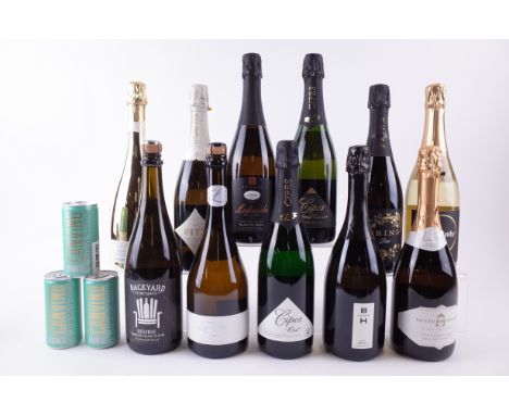 11 BOTTLES CANADIAN SPARKLING WINE AND 3 CANS ITALIAN SPARKLING WINEBackyard Vineyards Blanc de Noir Reserve; Liquidity Reser