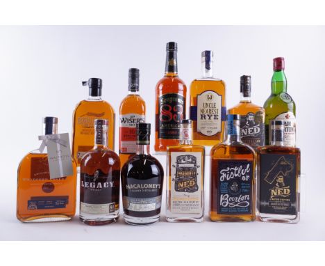 12 BOTTLES WHISKEY/WHISKYWaitrose N°1 Woodford Release Kentucky Straight Malt; Legacy Small Batch; Macaloney's Island Distill