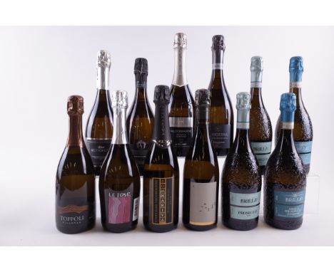 12 BOTTLES PROSECCOToffoli Superiore DOCG 2022; Uve Vettoretti Superiore DOCG Brut; Le Tose Superiore DOCG: Collalbrigo Super