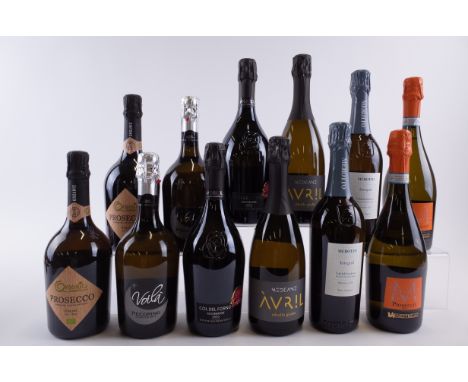 12 BOTTLES ITALIAN SPARKLING WINELidl Great Britain 2 x Organic Extra Dry 2022; Casal Thaulero 2 x Violà Pecorino Brut NV; An