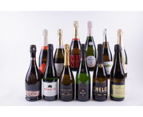 12 BOTTLES SPARKLING WINEFranciacorta Riserva Quor Brut 2016; Road 13 Vineyards Sparkling Chenin Blanc 2018; Hunter's Wines M