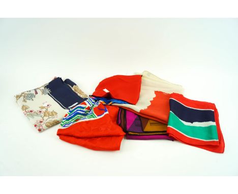 A Bayron silk scarf and other silk scarves
