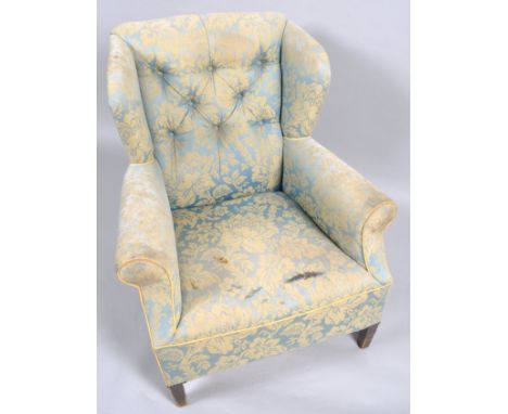A  button back armchair, 93cm high x 80cm wide