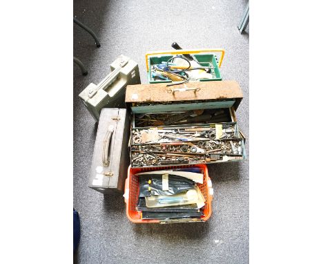 A group of assorted workshop tools