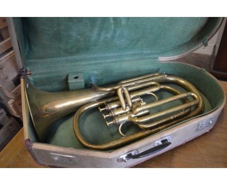 BRASS TUBA, CASED