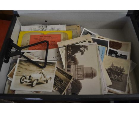 FILE OF ASSORTED POSTCARDS AND VINTAGE PHOTOGRAPHS