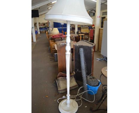 CREAM PAINTED STANDARD LAMP AND SHADE