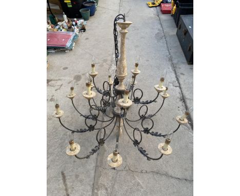 A VINTAGE STYLE 15 BRANCH CEILING LIGHT FITTING 