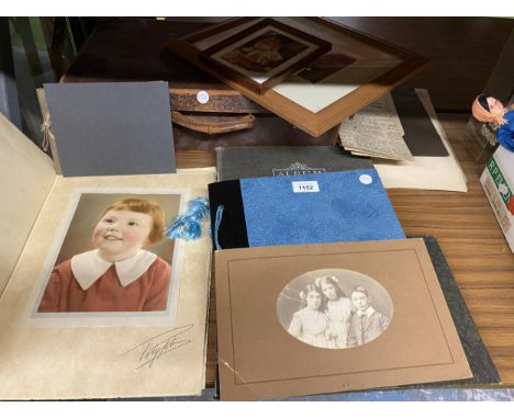 A GROUP OF VINTAGE ALBUMS, LEATHER EFFECT BRIEFCASE ETC 