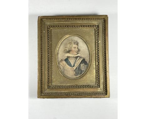 AN EARLY 19TH CENTURY GILT FRAMED PORTRAIT ENGRAVING OF THE PRINCE OF WALES, (LATER PRINCE REGENT &amp; THEN LATER KING GEORG