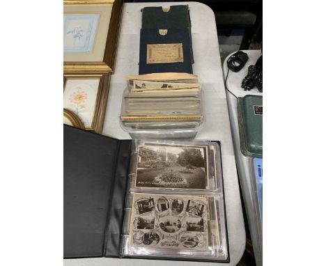 A POSTCARD ALBUM OF AVERY HILL COLLEGE, ELTHAM, LONDON, VINTAGE POSTCARDS AND TWO ORDNANCE MAPS DATED 1912 BOLESWORTH, TATTEN