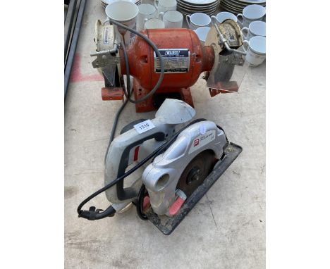 A PRO CIRCULAR SAW AND A WARCO BENCH GRINDER 