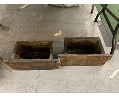 TWO VINTAGE CAST HOPPER HEADS 