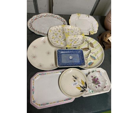 A QUANTITY OF CERAMIC PLATES TO INCLUDE SAVANNA BY JESSIE TAIT, BOURNE DENBY, WADE, MIDWINTER, ETC 