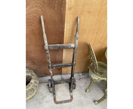 A VINTAGE WOODEN SACK TRUCK 