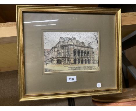 A FRAMED LUDWIG BEETHOVEN HOUSE PRINT 
