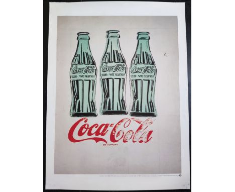 Andy Warhol 3 Coke bottles lithograph. 31.5x23.75 inches. Official Andy Warhol estate print of one of Warhol's most famous pi